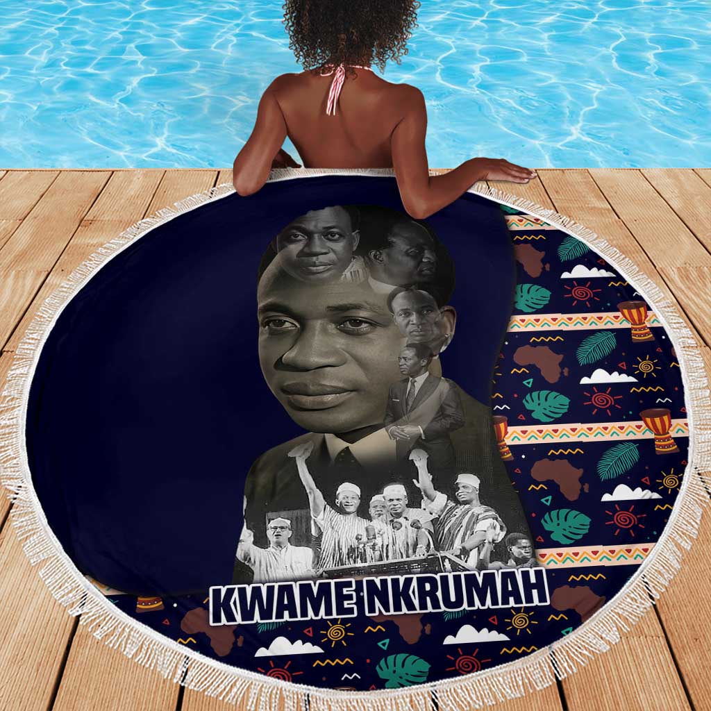 Kwame Nkrumah Beach Blanket Ghana Pan-African Print Design Portrait and Anti-Colonial Legacy Tribute - African Pride