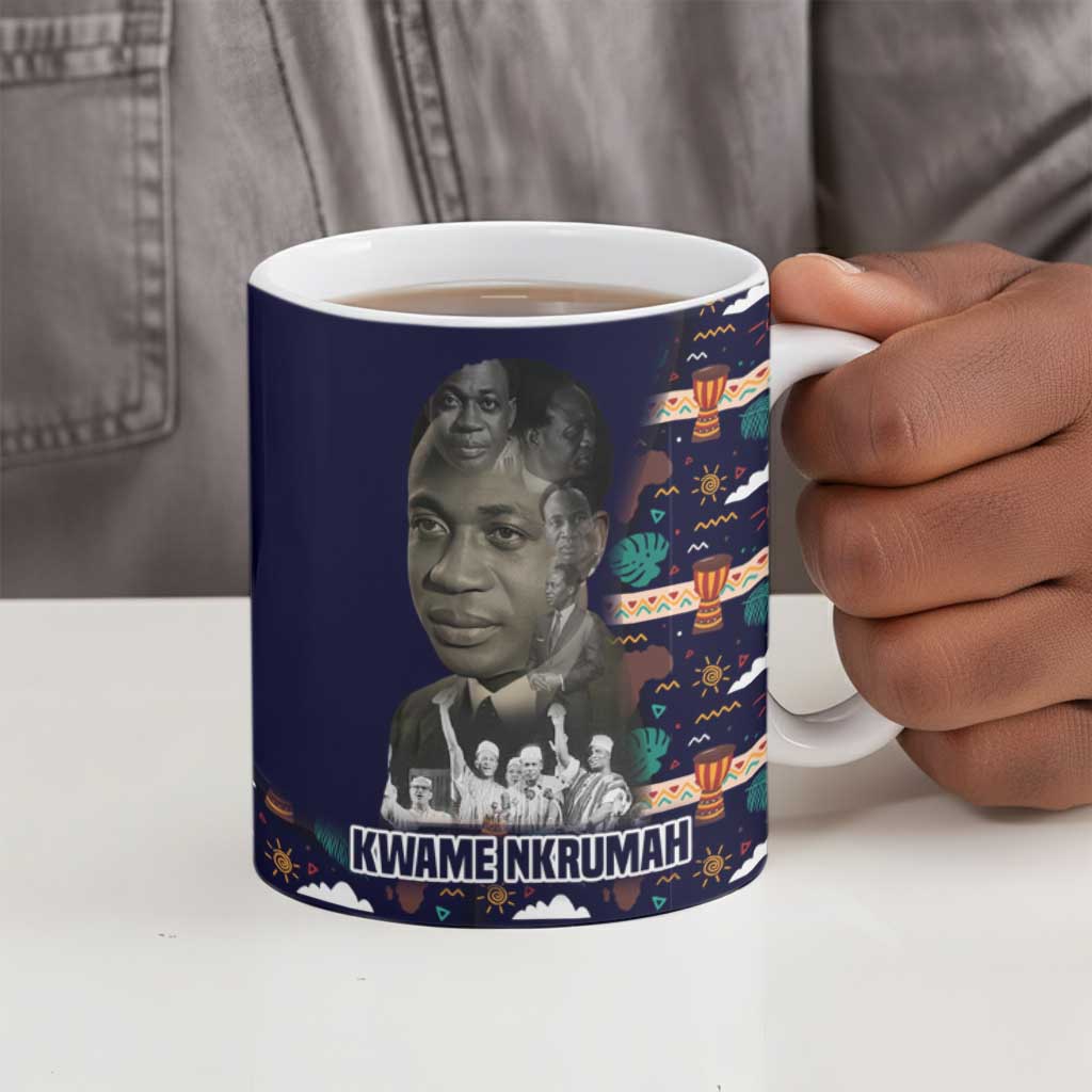Kwame Nkrumah Ceramic Mug Ghana Pan-African Print Design Portrait and Anti-Colonial Legacy Tribute - African Pride