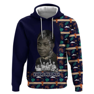 Kwame Nkrumah Hoodie Ghana Pan-African Print Design Portrait and Anti-Colonial Legacy Tribute - African Pride