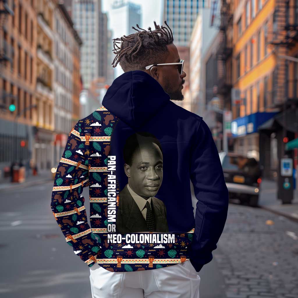 Kwame Nkrumah Hoodie Ghana Pan-African Print Design Portrait and Anti-Colonial Legacy Tribute - African Pride