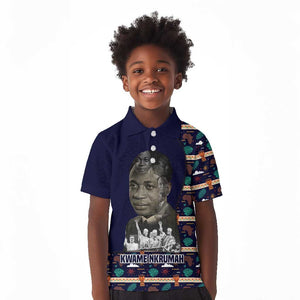 Kwame Nkrumah Kid Polo Shirt Ghana Pan-African Print Design Portrait and Anti-Colonial Legacy Tribute - African Pride