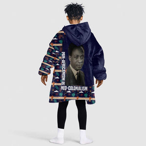 Kwame Nkrumah Kid Wearable Blanket Hoodie Ghana Pan-African Print Design Portrait and Anti-Colonial Legacy Tribute - African Pride