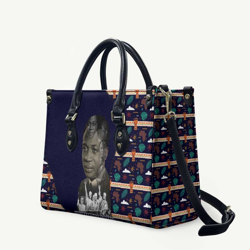 Kwame Nkrumah Leather Bag Ghana Pan-African Print Design Portrait and Anti-Colonial Legacy Tribute - African Pride