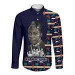Kwame Nkrumah Long Sleeve Button Shirt Ghana Pan-African Print Design Portrait and Anti-Colonial Legacy Tribute - African Pride
