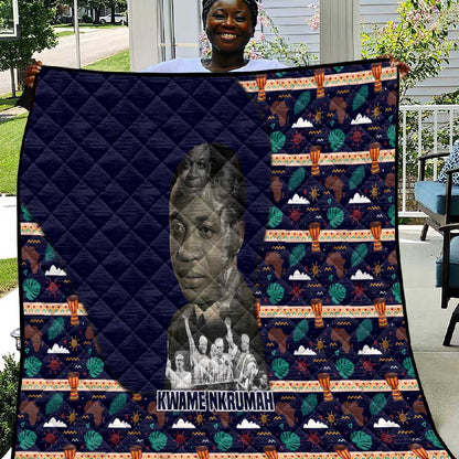 Kwame Nkrumah Quilt Ghana Pan-African Print Design Portrait and Anti-Colonial Legacy Tribute - African Pride