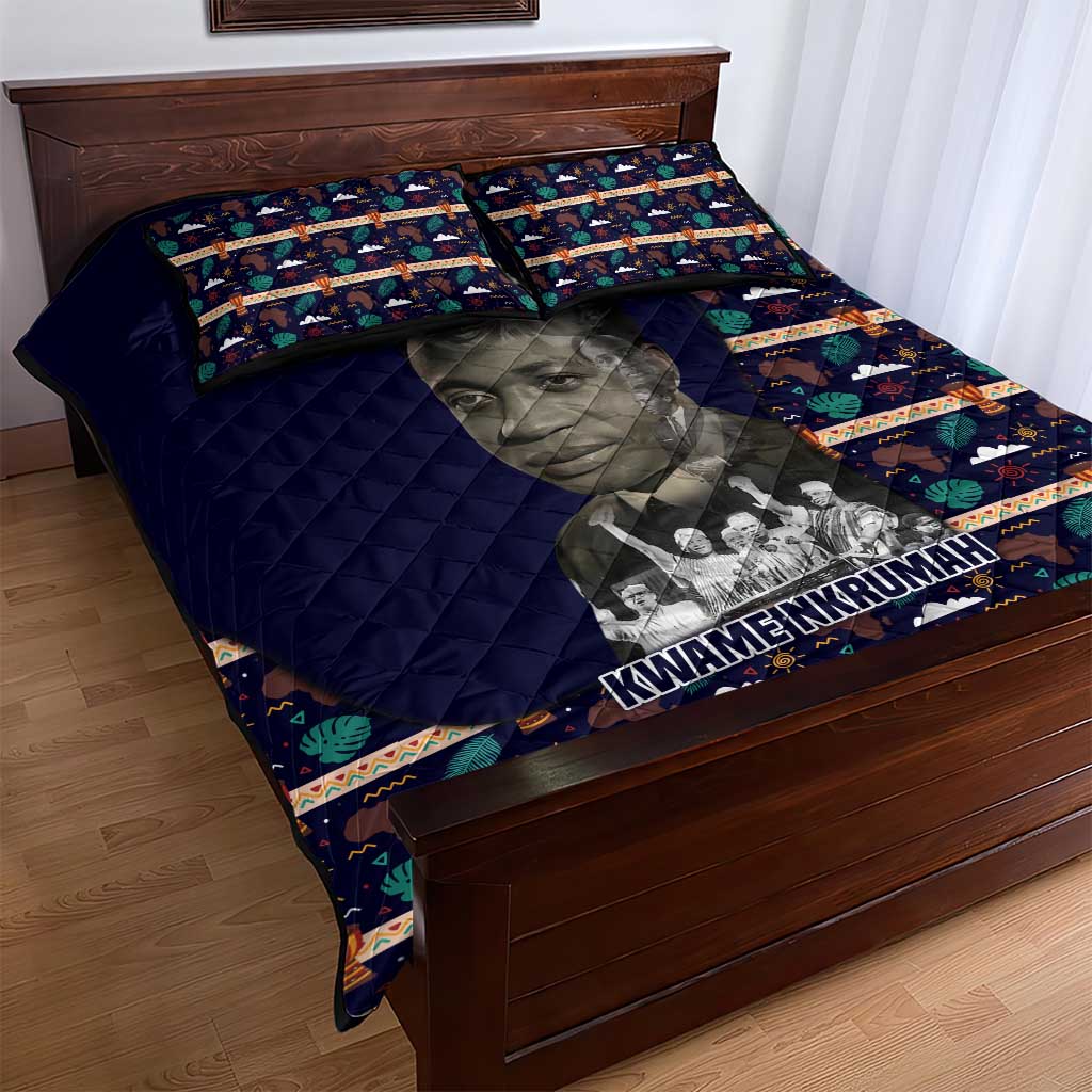 Kwame Nkrumah Quilt Bed Set Ghana Pan-African Print Design Portrait and Anti-Colonial Legacy Tribute - African Pride