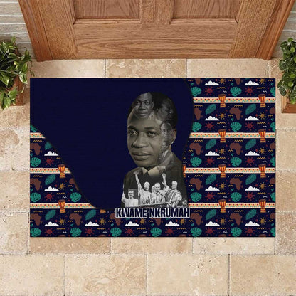 Kwame Nkrumah Rubber Doormat Ghana Pan-African Print Design Portrait and Anti-Colonial Legacy Tribute - African Pride