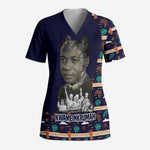 Kwame Nkrumah Scrub Top Ghana Pan-African Print Design Portrait and Anti-Colonial Legacy Tribute - African Pride