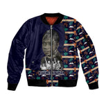 Kwame Nkrumah Sleeve Zip Bomber Jacket Ghana Pan-African Print Design Portrait and Anti-Colonial Legacy Tribute - African Pride