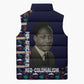 Kwame Nkrumah Sleeveless Puffer Jacket Ghana Pan-African Print Design Portrait and Anti-Colonial Legacy Tribute - African Pride