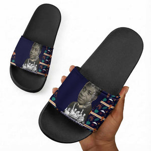 Kwame Nkrumah Slide Sandals Ghana Pan-African Print Design Portrait and Anti-Colonial Legacy Tribute - African Pride