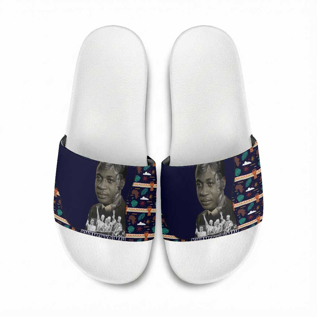 Kwame Nkrumah Slide Sandals Ghana Pan-African Print Design Portrait and Anti-Colonial Legacy Tribute - African Pride