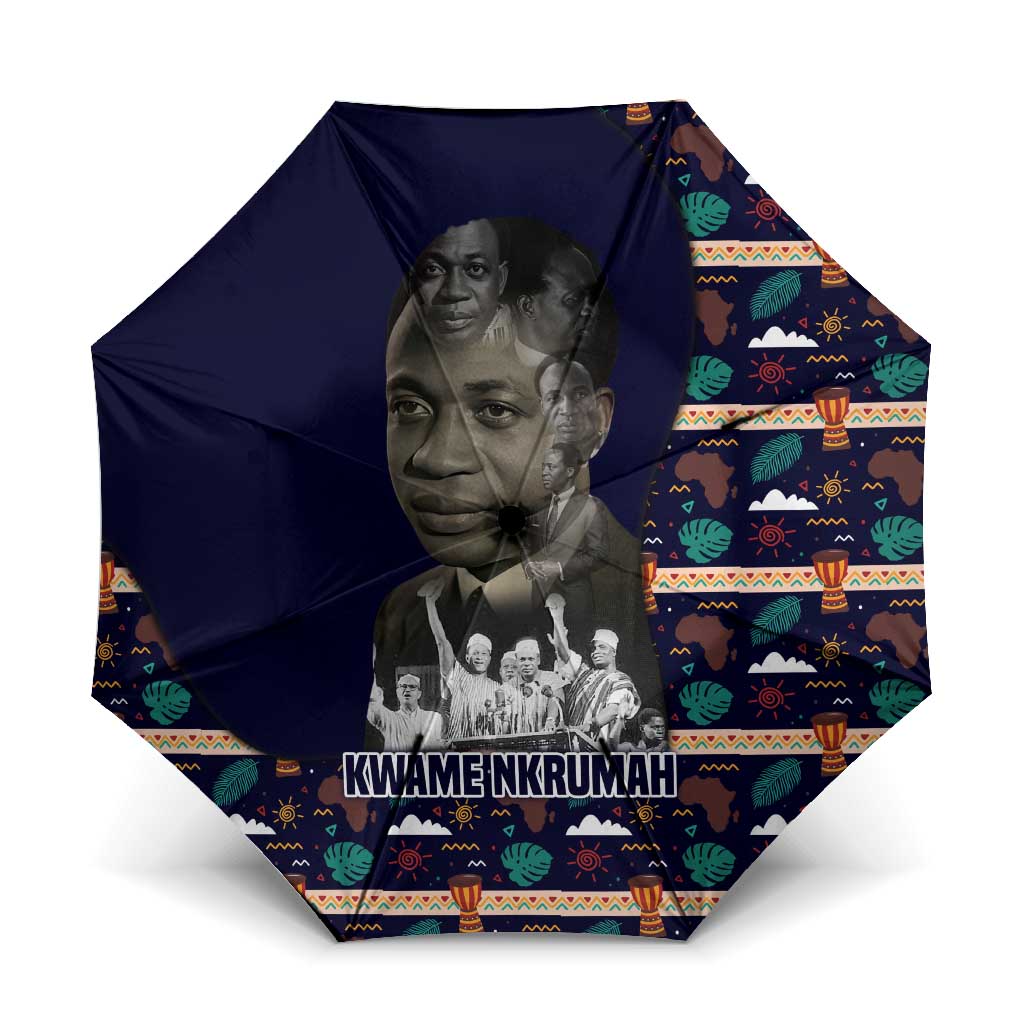 Kwame Nkrumah Umbrella Ghana Pan-African Print Design Portrait and Anti-Colonial Legacy Tribute - African Pride