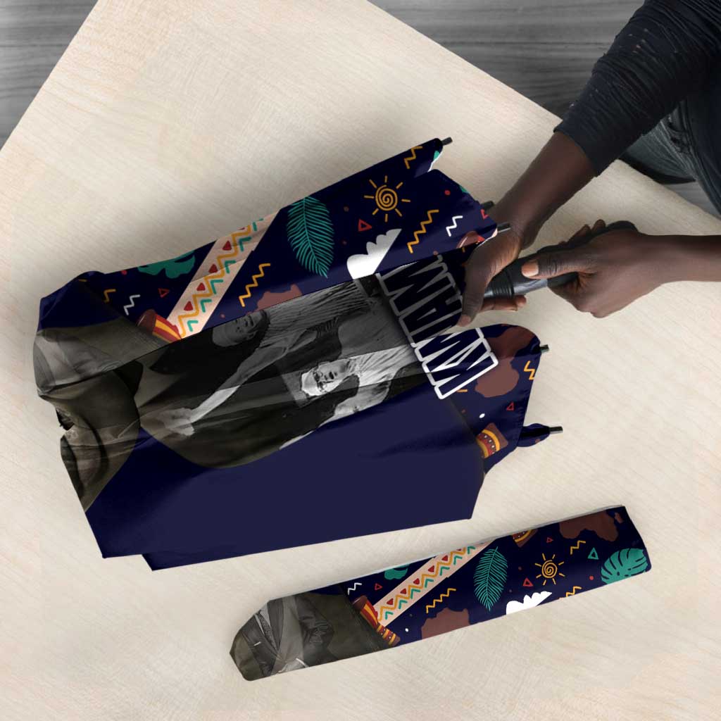 Kwame Nkrumah Umbrella Ghana Pan-African Print Design Portrait and Anti-Colonial Legacy Tribute - African Pride