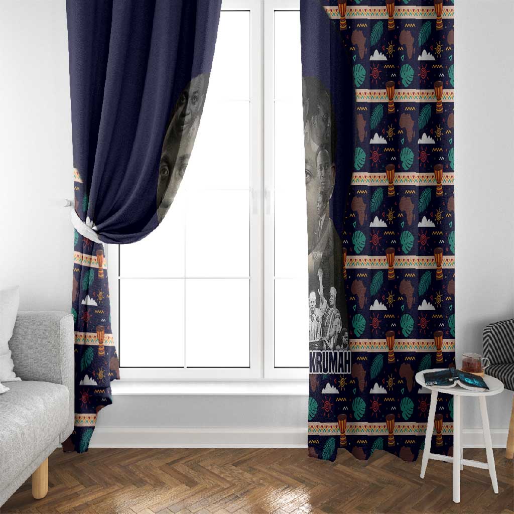 Kwame Nkrumah Window Curtain Ghana Pan-African Print Design Portrait and Anti-Colonial Legacy Tribute - African Pride