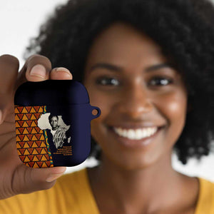 Kwame Nkrumah Ghana AirPods Case African Map Pattern Design and Economic Freedom Quote Tribute - African Pride