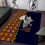 Kwame Nkrumah Ghana Area Rug African Map Pattern Design and Economic Freedom Quote Tribute - African Pride
