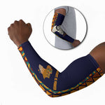 Kwame Nkrumah Ghana Arm Sleeves African Map Pattern Design and Economic Freedom Quote Tribute - African Pride