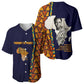 Kwame Nkrumah Ghana Baseball Jersey African Map Pattern Design and Economic Freedom Quote Tribute - African Pride