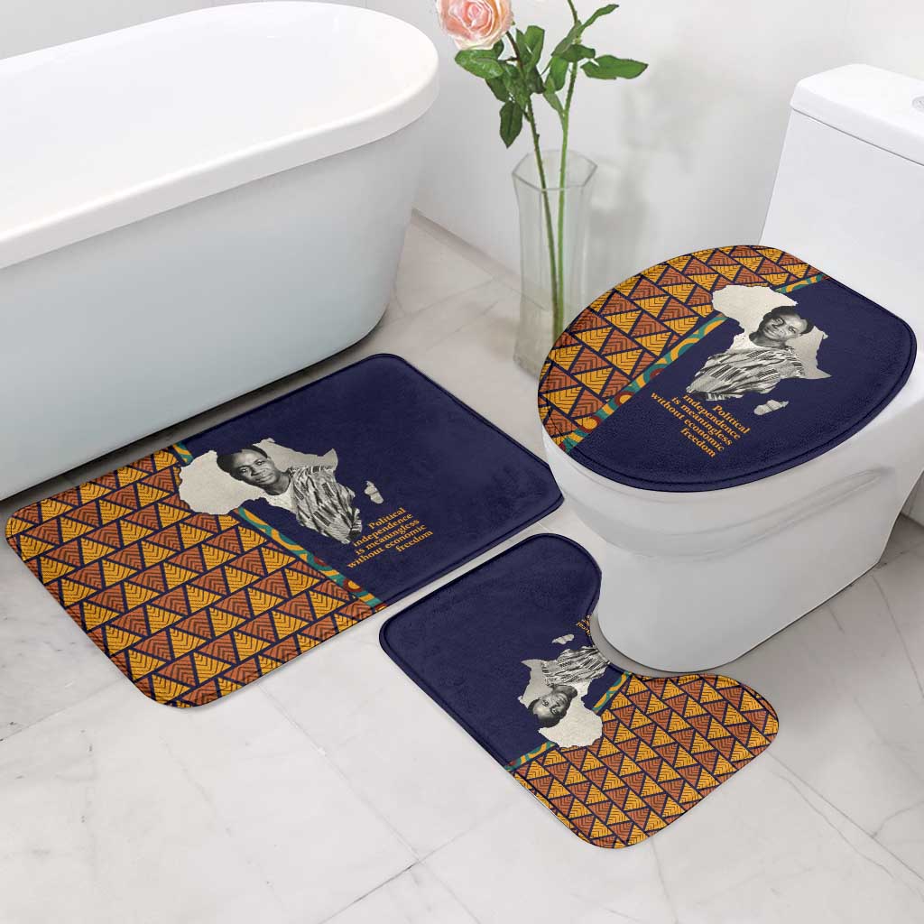 Kwame Nkrumah Ghana Bathroom Set African Map Pattern Design and Economic Freedom Quote Tribute - African Pride