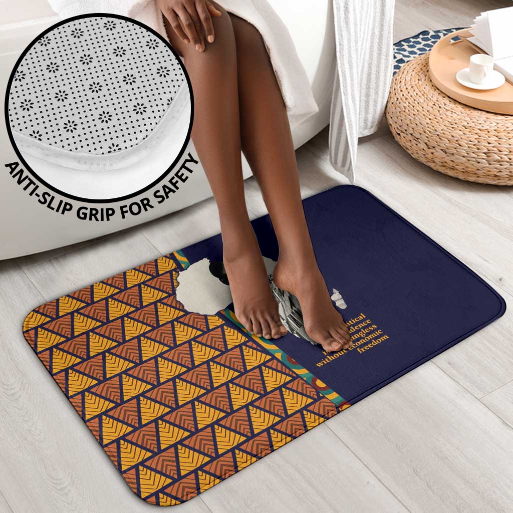 Kwame Nkrumah Ghana Bathroom Set African Map Pattern Design and Economic Freedom Quote Tribute - African Pride