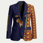 Kwame Nkrumah Ghana Blazer African Map Pattern Design and Economic Freedom Quote Tribute - African Pride