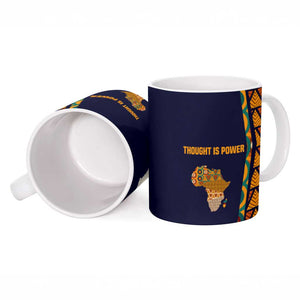 Kwame Nkrumah Ghana Ceramic Mug African Map Pattern Design and Economic Freedom Quote Tribute - African Pride
