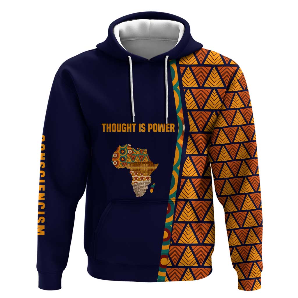 Kwame Nkrumah Ghana Hoodie African Map Pattern Design and Economic Freedom Quote Tribute - African Pride
