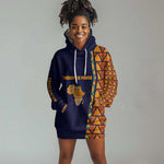 Kwame Nkrumah Ghana Hoodie Dress African Map Pattern Design and Economic Freedom Quote Tribute - African Pride