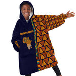 Kwame Nkrumah Ghana Kid Wearable Blanket Hoodie African Map Pattern Design and Economic Freedom Quote Tribute - African Pride