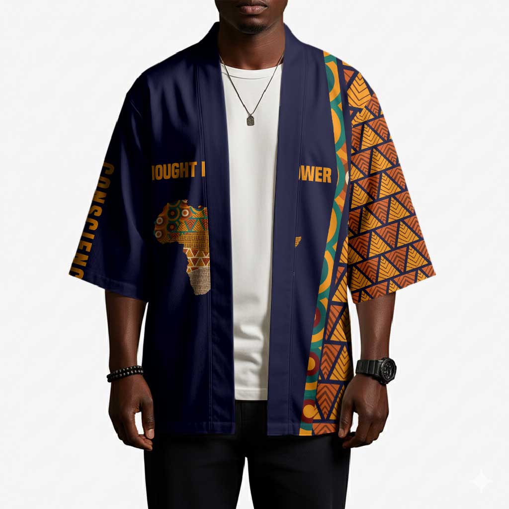 Kwame Nkrumah Ghana Kimono African Map Pattern Design and Economic Freedom Quote Tribute - African Pride