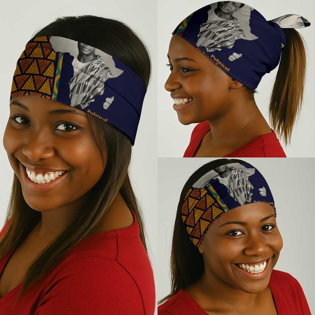 Kwame Nkrumah Ghana Neck Gaiter African Map Pattern Design and Economic Freedom Quote Tribute - African Pride