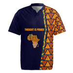 Kwame Nkrumah Ghana Rugby Jersey African Map Pattern Design and Economic Freedom Quote Tribute - African Pride