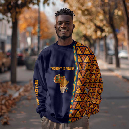 Kwame Nkrumah Ghana Sweatshirt African Map Pattern Design and Economic Freedom Quote Tribute - African Pride