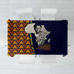 Kwame Nkrumah Ghana Tablecloth African Map Pattern Design and Economic Freedom Quote Tribute - African Pride