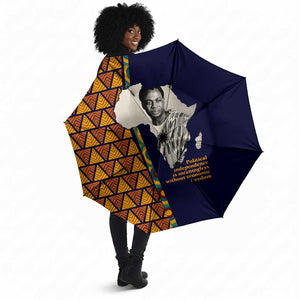 Kwame Nkrumah Ghana Umbrella African Map Pattern Design and Economic Freedom Quote Tribute - African Pride
