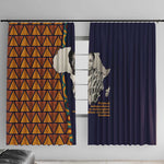 Kwame Nkrumah Ghana Window Curtain African Map Pattern Design and Economic Freedom Quote Tribute - African Pride