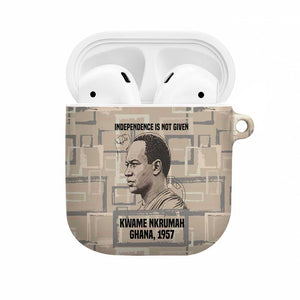 Kwame Nkrumah AirPods Case with Raised Fist Design and Independence Quote Ghana 1957 Tribute - African Pride
