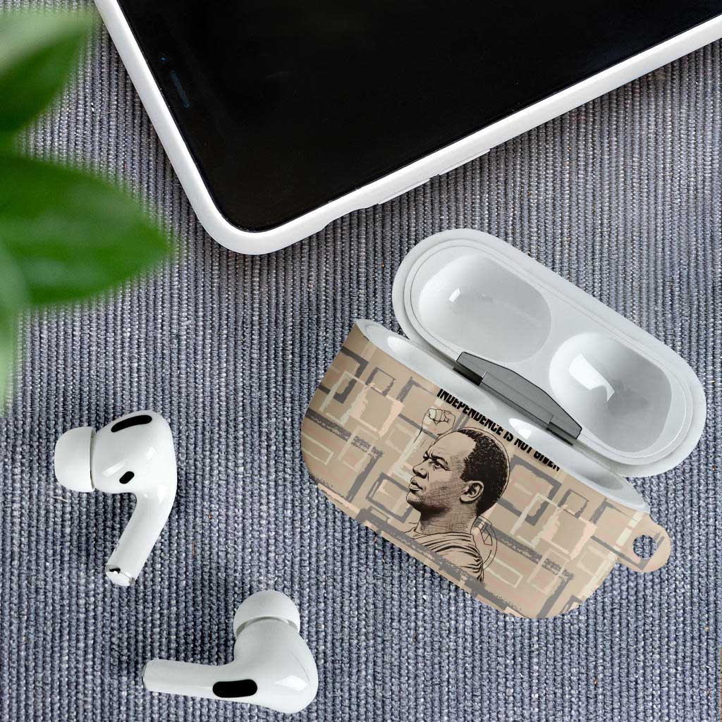 Kwame Nkrumah AirPods Case with Raised Fist Design and Independence Quote Ghana 1957 Tribute - African Pride