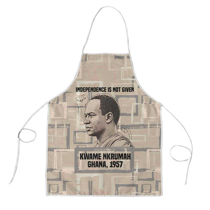 Kwame Nkrumah Apron with Raised Fist Design and Independence Quote Ghana 1957 Tribute - African Pride