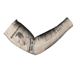 Kwame Nkrumah Arm Sleeves with Raised Fist Design and Independence Quote Ghana 1957 Tribute - African Pride