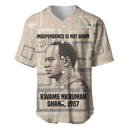 Kwame Nkrumah Baseball Jersey with Raised Fist Design and Independence Quote Ghana 1957 Tribute - African Pride