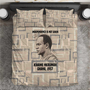 Kwame Nkrumah Bedding Set with Raised Fist Design and Independence Quote Ghana 1957 Tribute - African Pride
