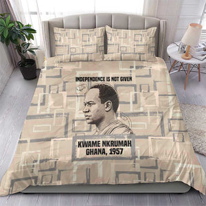 Kwame Nkrumah Bedding Set with Raised Fist Design and Independence Quote Ghana 1957 Tribute - African Pride