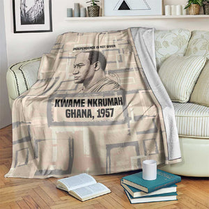 Kwame Nkrumah Blanket with Raised Fist Design and Independence Quote Ghana 1957 Tribute - African Pride