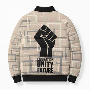 Kwame Nkrumah Bomber Puffer Jacket with Raised Fist Design and Independence Quote Ghana 1957 Tribute - African Pride