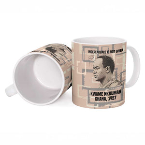 Kwame Nkrumah Ceramic Mug with Raised Fist Design and Independence Quote Ghana 1957 Tribute - African Pride