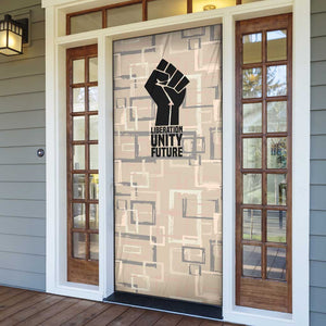 Kwame Nkrumah Door Cover with Raised Fist Design and Independence Quote Ghana 1957 Tribute - African Pride