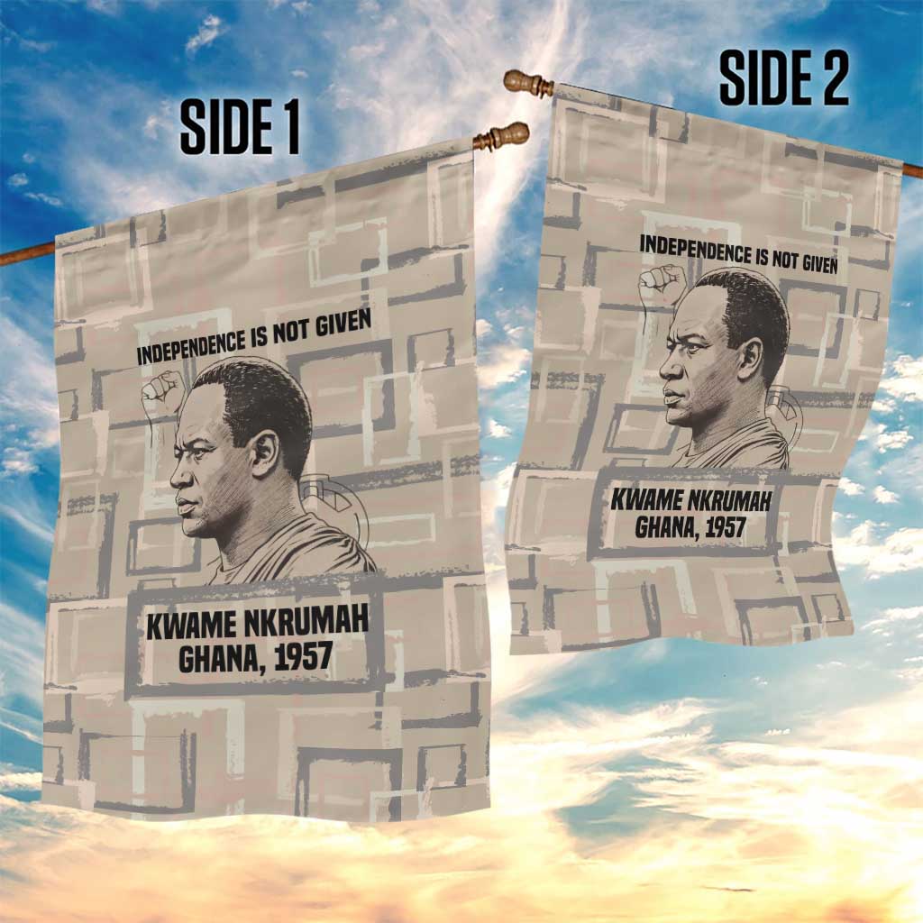 Kwame Nkrumah Garden Flag with Raised Fist Design and Independence Quote Ghana 1957 Tribute - African Pride
