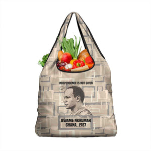 Kwame Nkrumah Grocery Bag with Raised Fist Design and Independence Quote Ghana 1957 Tribute - African Pride
